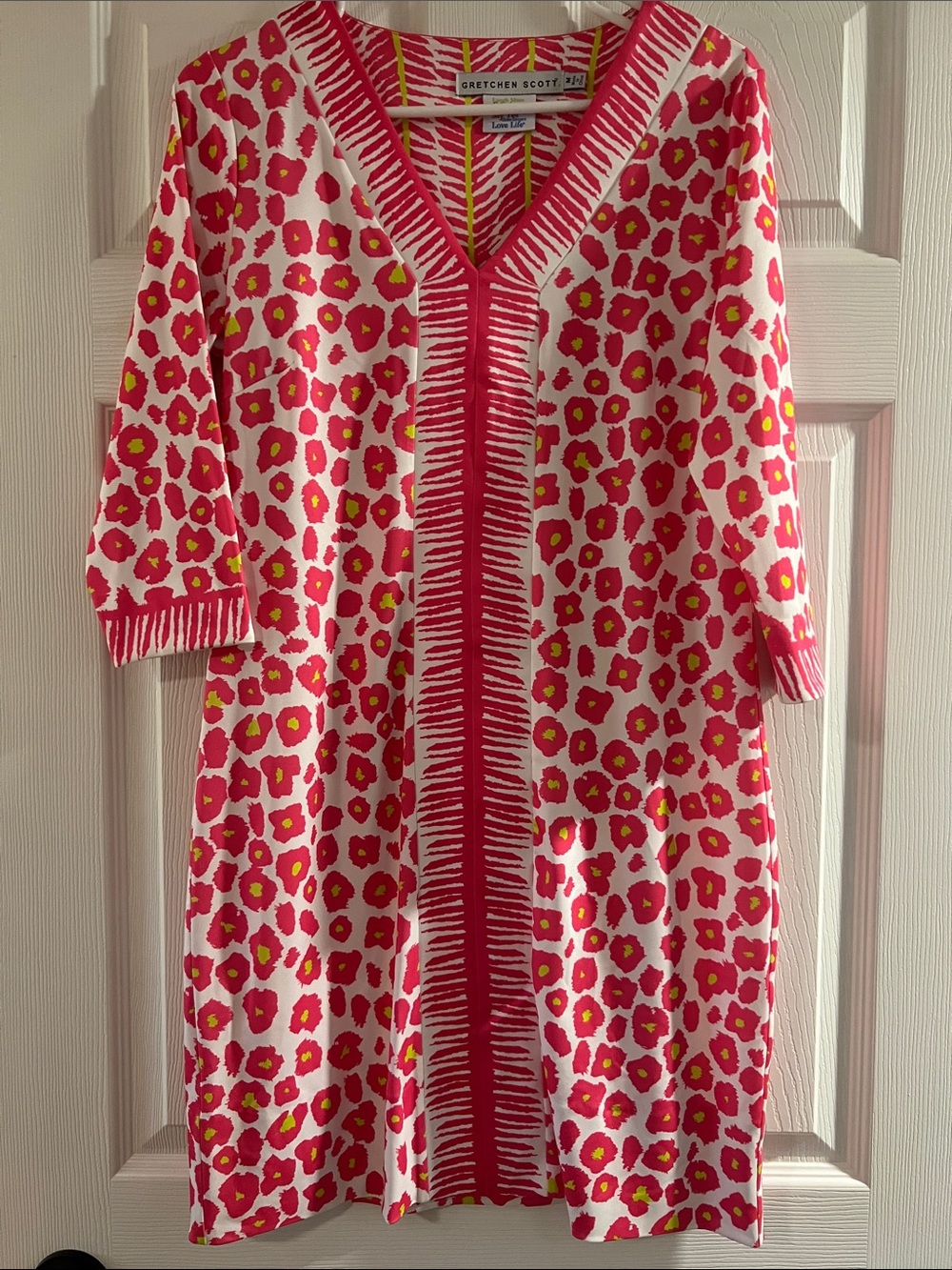 Gretchen Scott Designs Pink and Yellow Floral Shift Dress